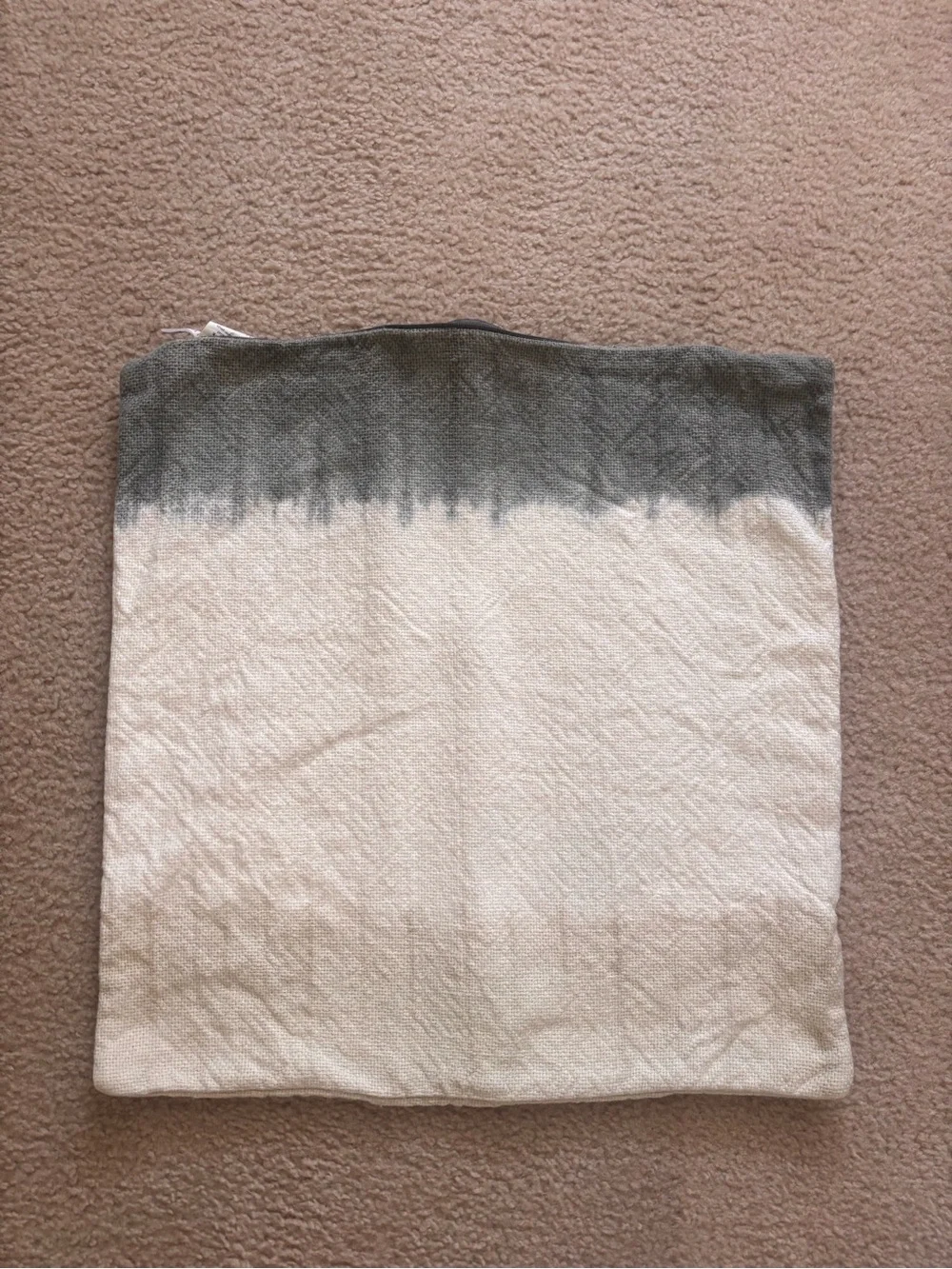 Pottery Barn dip dye 22” throw pillow covers - blue and beige